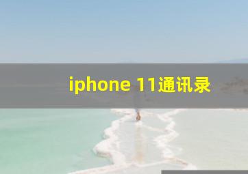 iphone 11通讯录